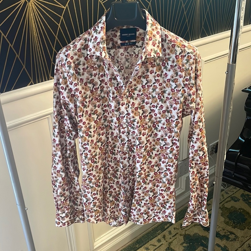 Harry and Brown men’s slim fit floral dress shirt